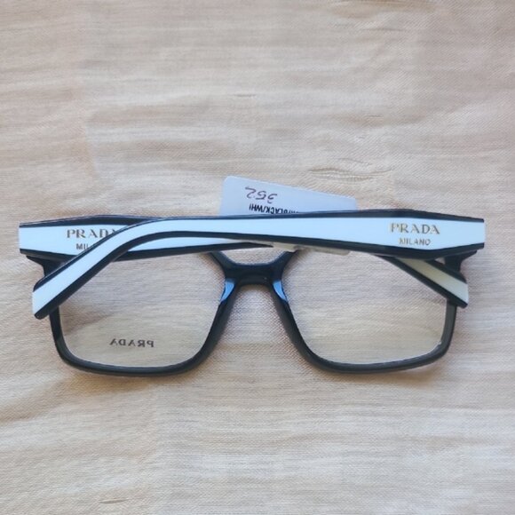 NEW & AUTHENTIC EYEGLASSES PRADA VPR803 SIZE 54-17-140, COLOR BLACK-WHITE - Picture 3 of 3